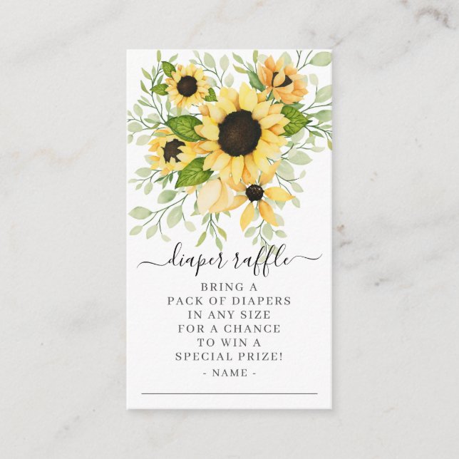 Cartão De Informações Autumn Floral Chá de fraldas Raffle (Frente)