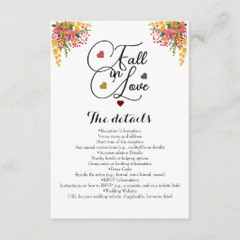 Cartão De Informações Autumn Floral Fall in Love Weding
