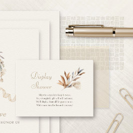 Cartão De Informações Autumn Floral Mostra Chá de panela