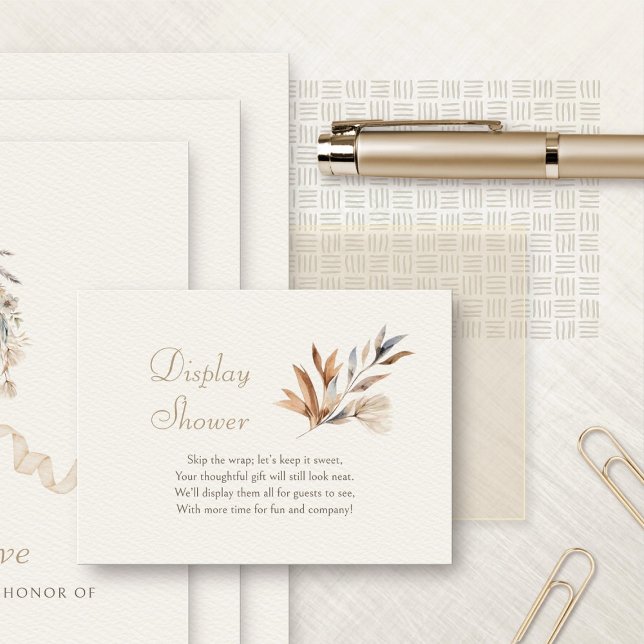 Cartão De Informações Autumn Floral Mostra Chá de panela (Criador carregado)