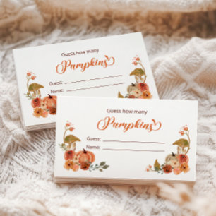 Cartão De Informações Autumn Pumpkin Adivinha Quantas Bombas
