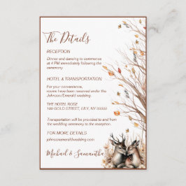 Cartão De Informações Autumn Rustic Deer Wedding Collection