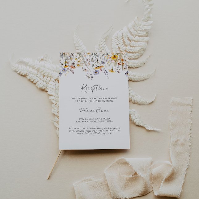 Cartão De Informações Autumn Sunshine Recepção de casamento (Criador carregado)