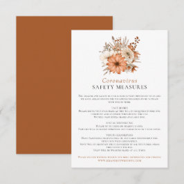 Cartão De Informações Autumn Watercolor Florals Coronavirus Safety Enclo