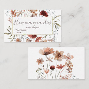 Cartão De Informações Autumn Wildflower Adivinha Quantas Canaviais