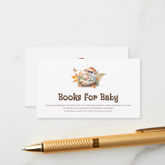 Cartão De Informações Autumn Woodland Fairy Books para Bebê Insert (Frente/Verso In Situ)