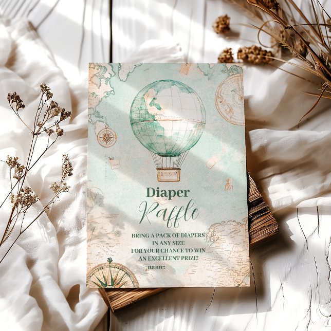 Cartão De Informações Aventura Aguarda Fralda Neutra Do Gênero Raffle (Criador carregado)