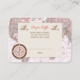 Cartão De Informações Aventura Aguarda o Mapa Mundial da Fralda Raffle