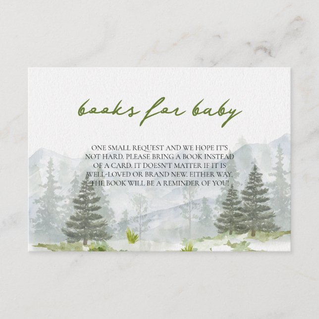 Cartão De Informações Aventura Começa Montanhas Floresta Livros para Beb (Frente)