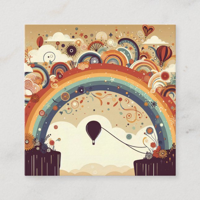 Cartão De Informações Aventura Espera Balão de Ar Quente Chuveiro de Gêm (Frente)