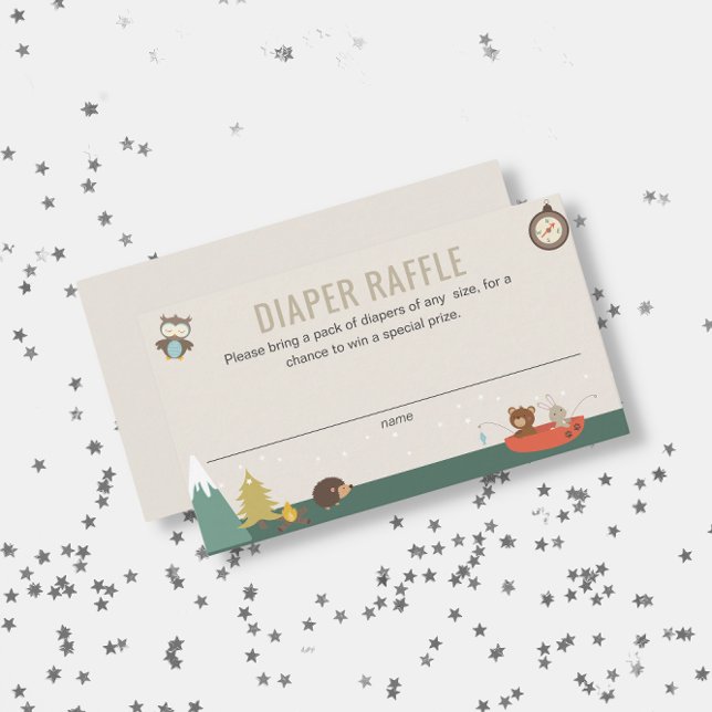 Cartão De Informações Aventura Fralda Neutra Sexo Chá de fraldas Raffle (Criador carregado)
