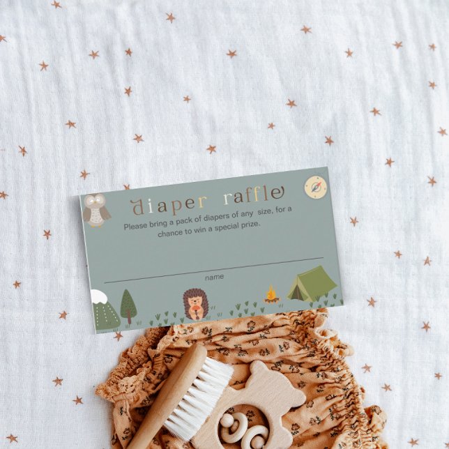 Cartão De Informações Aventura Fralda Neutra Sexo Chá de fraldas Raffle (Criador carregado)