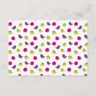 Cartão De Informações Aves brancas e coloridas