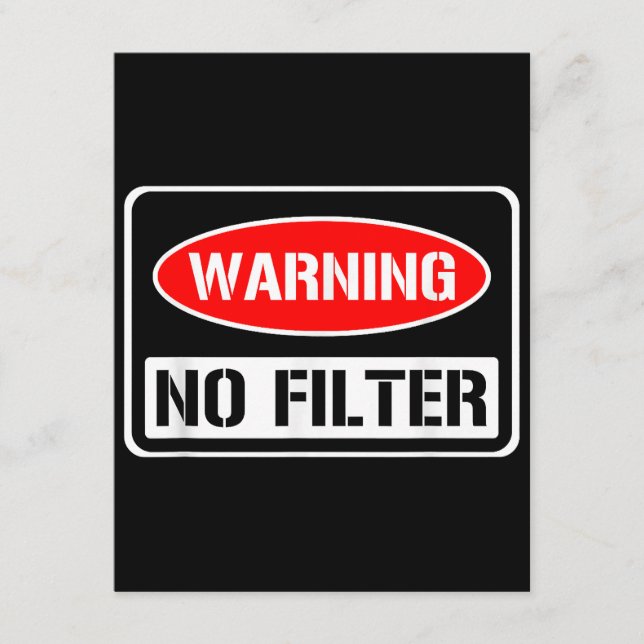 Cartão De Informações Aviso Sem Filtro Engraçado Sarcástico Troca Perigo (Frente)