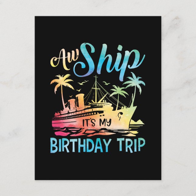 Cartão De Informações Aw Ship É My Birthday Trip (Frente)