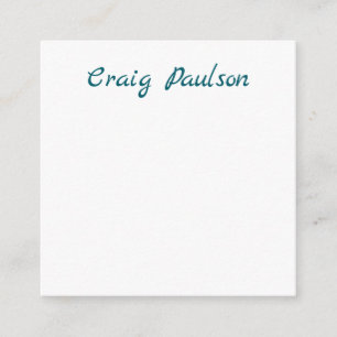 Cartão De Informações Azul Branco Seu Nome Especial Minimalista