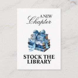 Cartão De Informações Azul Floral Um Novo Chá de panela De Capítulo