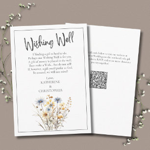Cartão De Informações Azul Flores Selvagens Casamento Formal Bem-Vindo