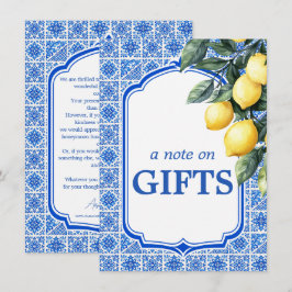 Cartão De Informações 💙🍋 Azul & Limone Bilhete de Presente Romântico