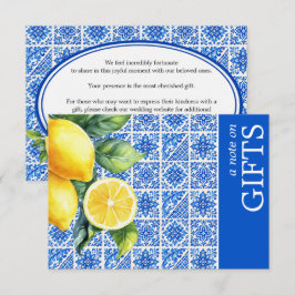 Cartão De Informações 💙🍋Azul & Limone Bilhete Romance sobre Presentes