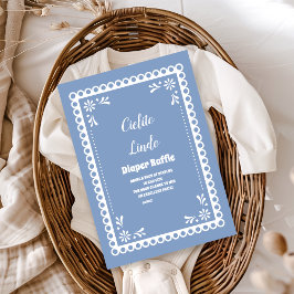 Cartão De Informações Azul Mexicano Cielito Lindo Rifas de Fraldas