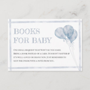 Cartão De Informações Azul Moderno Balões Balões Oh Livros Para Bebê