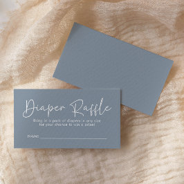 Cartão De Informações Azul-Script Moderno Oh Bebê - Fralda Simples Raffl