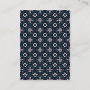 Cartão De Informações Azulejos Geométricos Florais Terrosos