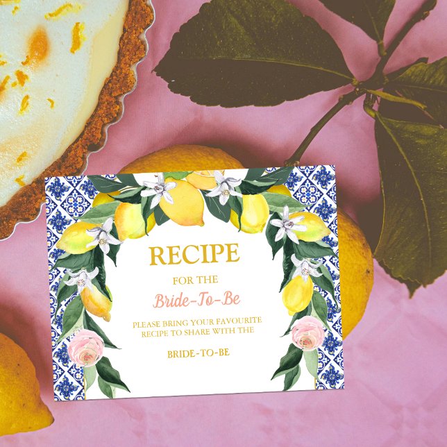 Cartão De Informações Azulejos Italianos de Limão Azul - Receita (Criador carregado)