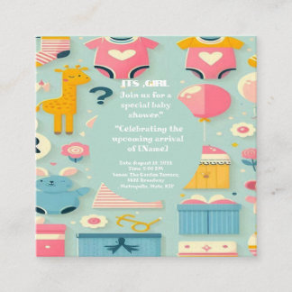 Cartão De Informações B ABYGIRLSHOWER PASTEL VEREN multiekemental