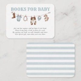 Cartão De Informações Baby Blue Little Cowboy Books for Baby