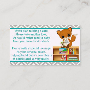 Cartão De Informações Baby Fox Book solicita em vez de uma placa 100pk