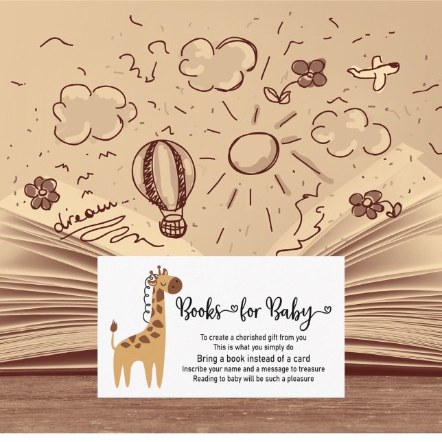Cartão De Informações Baby Giraffe Safari Pedido de Livro (Criador carregado)