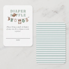 Cartão De Informações Baby Green Little Cowboy Diaper Raffle 
