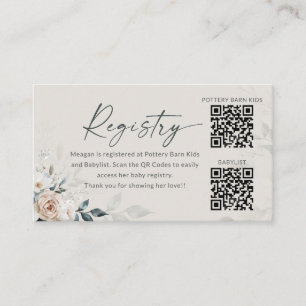 Cartão De Informações Baby In Bloom French Floral Rosa Registry Card