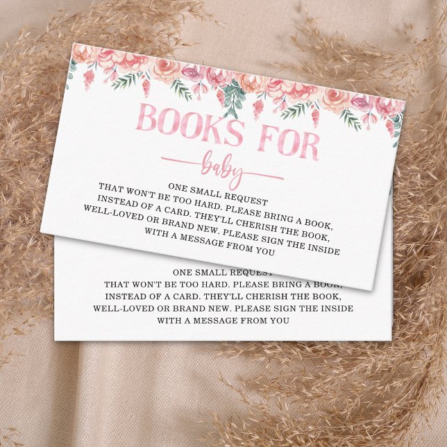 Cartão De Informações Baby in Bloom – Pink Rose Garden Baby Shower (Criador carregado)