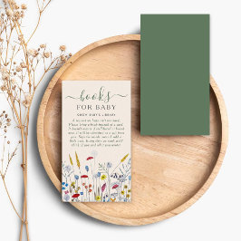 Cartão De Informações Baby in Bloom Wildflower Meadow Baby Shower