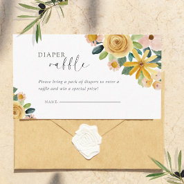 Cartão De Informações Baby in Bloom Yellow Floral Diaper