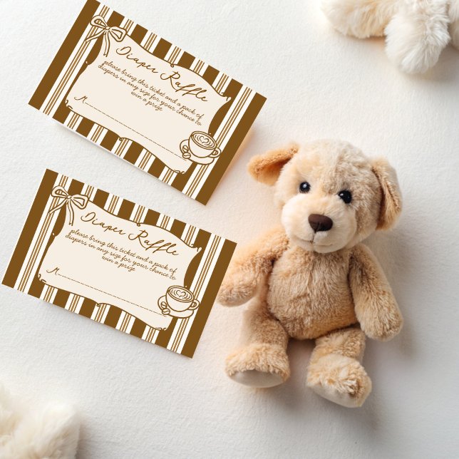 Cartão De Informações Baby is brewing coffee baby shower diaper raffle (Baby is brewing coffee baby shower diaper raffle enclosure cards cafe bebe raffle tickets)