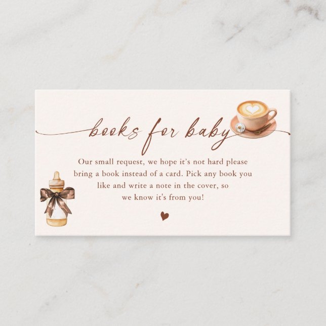 Cartão De Informações Baby Is Brewing Coffee Books For Baby (Frente)