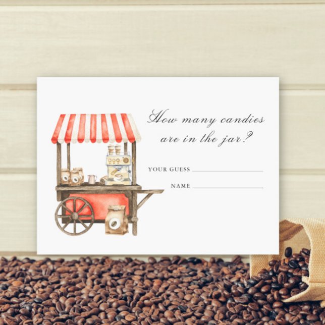 Cartão De Informações Baby is Brewing coffee cup How many candies (Criador carregado)