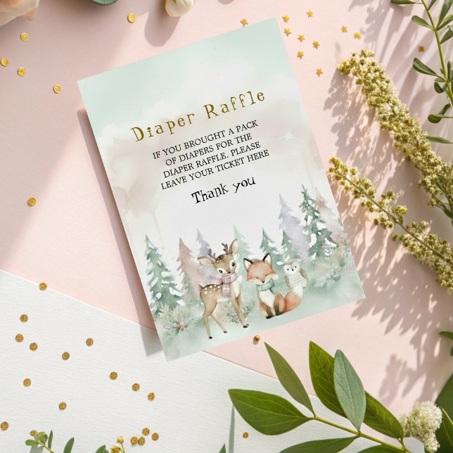 Cartão De Informações Baby It's Cold Outside Diaper Raffle Baby Shower (Criador carregado)