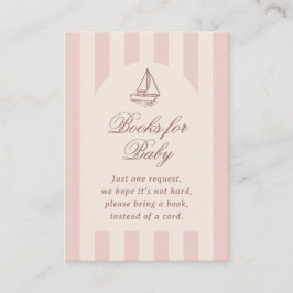 Cartão De Informações Baby On Board Elegant Pink Sailboat Books For Baby
