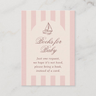 Cartão De Informações Baby On Board Elegant Pink Sailboat Books For Baby