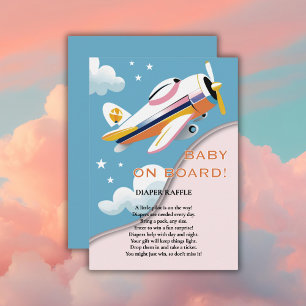 Cartão De Informações Baby on Conselho Modern Aviation Airplane Chá de f