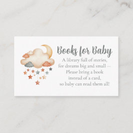 Cartão De Informações Baby Shower Book Request - Dreamy Stars