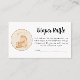 Cartão De Informações Baby Shower Diaper Raffle Card – Cute Foal