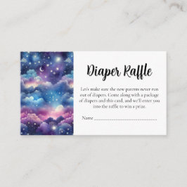 Cartão De Informações Baby Shower Diaper Raffle Card–Starry Sky
