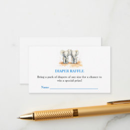 Cartão De Informações Baby Shower Diaper Raffle Card – Twins Baby Shower