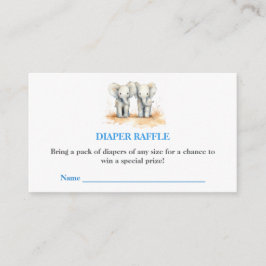 Cartão De Informações Baby Shower Diaper Raffle Card – Twins Baby Shower